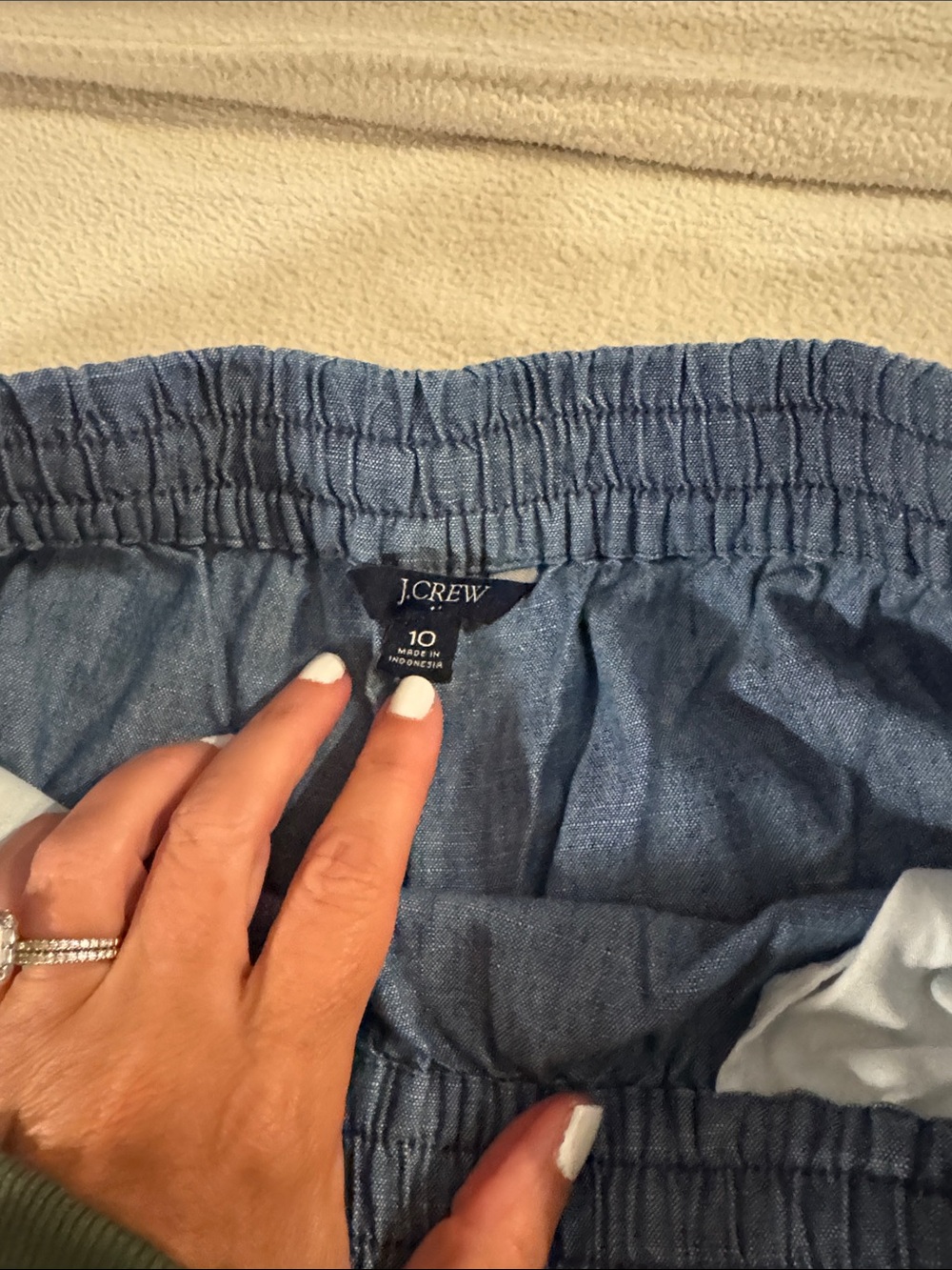 J. Crew Wide Leg Chambray Pants in Light Blue - Picture 3 of 3